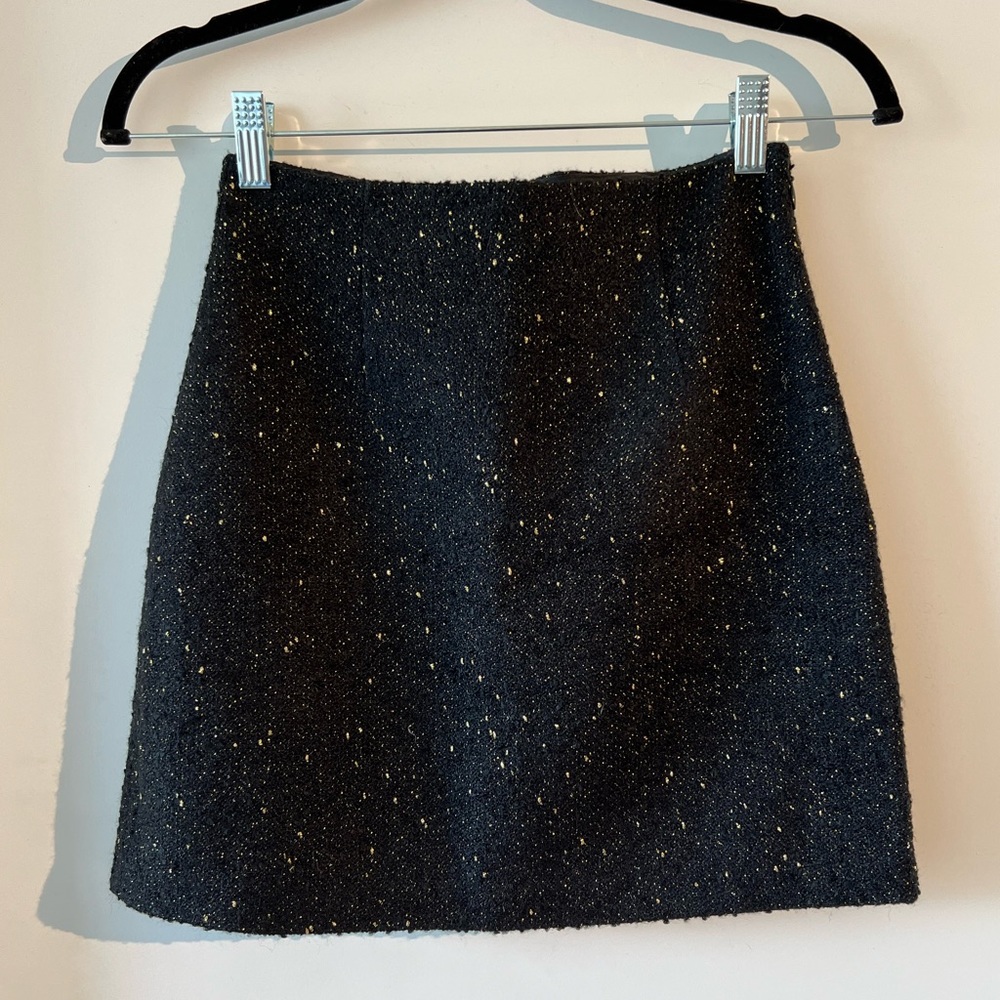 Aritzia Babaton Black gold Tweed Mini Skirt